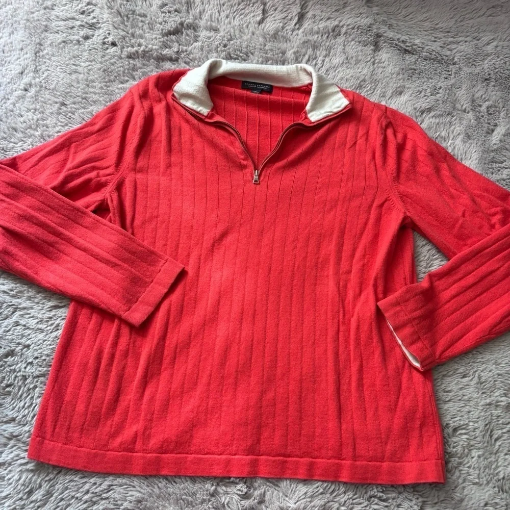 ⭐️⭐️⭐️Men’s Banana Republic cashmere cotton blend quarter zip sweater size XL